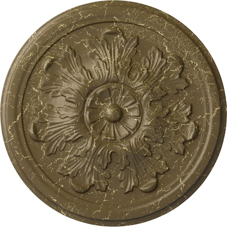 Ekena Millwork Legacy Acanthus Medallion (Canopies up to 3 1/2"), 12 3/4"OD x 7/8"P, Mississippi Mud Crackle CM12LEMMC